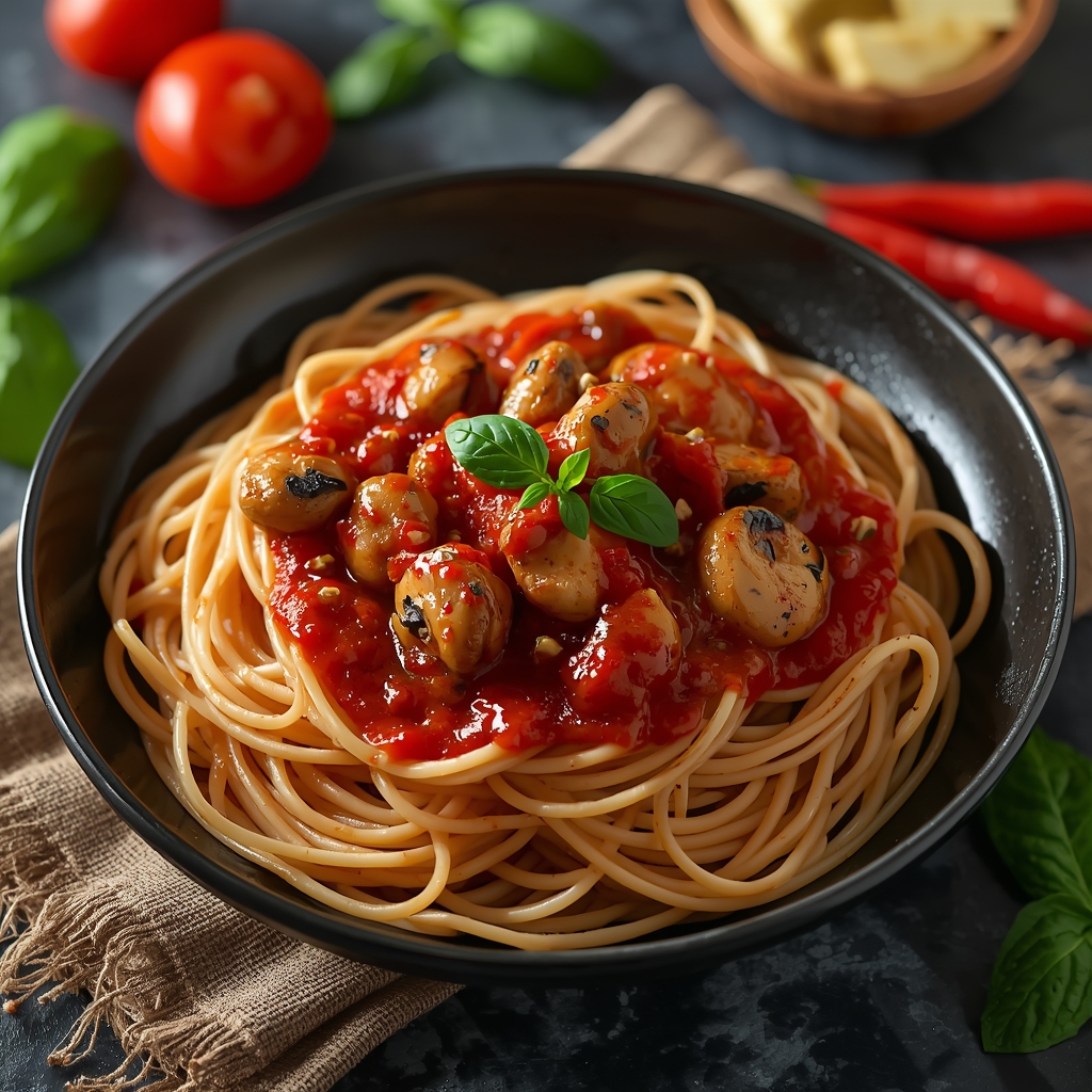 Spaghetti Olio Mushroom Nanny's Pavillon